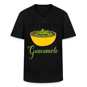 Avocado Guacamole Bowl Tortilla Chips - Men's V-Neck T-Shirt - black - Front - AI Model Male 178 dark (178cm)