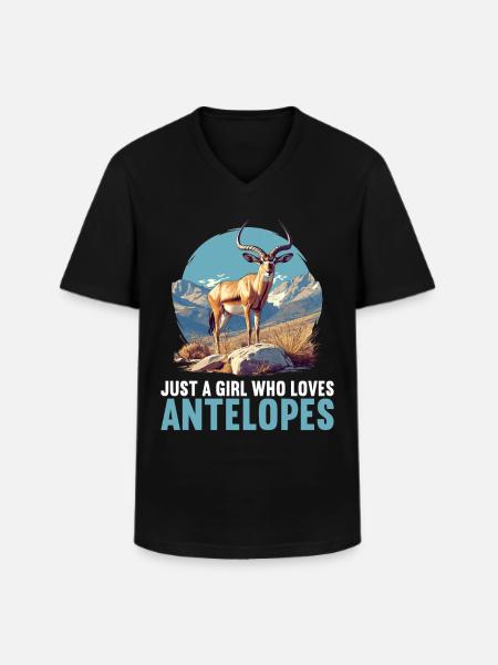Antelope Antilopen Antilope - Männer-T-Shirt mit V-Ausschnitt - Schwarz