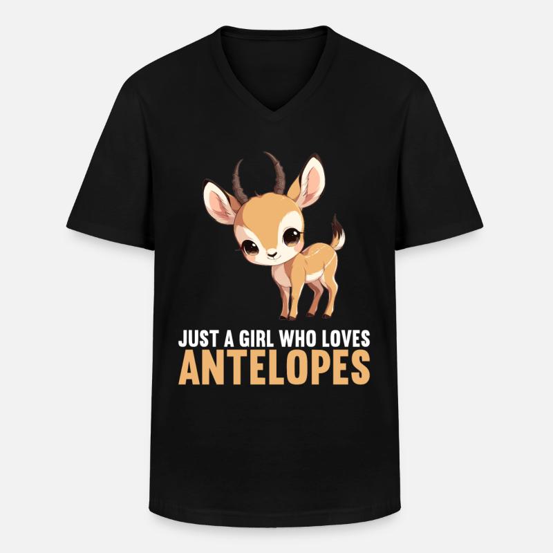 Antelope Antilopen Antilope - Männer-T-Shirt mit V-Ausschnitt - Schwarz