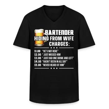 Bartender Mixologist Bartender - Men's V-Neck T-Shirt - black - Front - AI Model Male 178 dark (178cm)