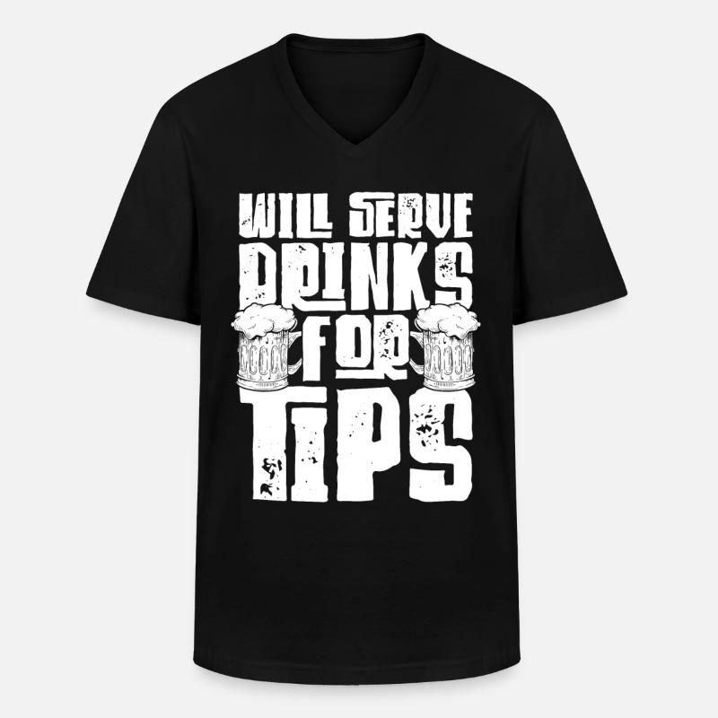 Bartender Mixologist Will Serve - Men's V-Neck T-Shirt - black