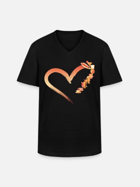 Bartender Mixologist Heart - Men's V-Neck T-Shirt - black