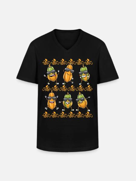 Papaya Dancing - Men's V-Neck T-Shirt - black