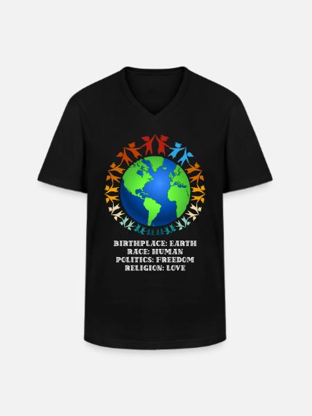 Nice "against racism" Refugees Welcome - Men's V-Neck T-Shirt - black