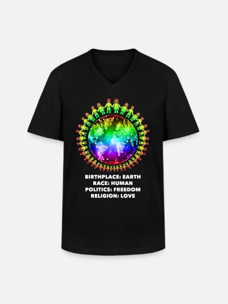Nice "against racism" Refugees Welcome - Men's V-Neck T-Shirt - black