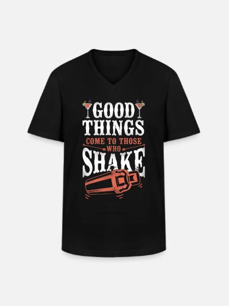 Bartender Mixologist Good Things - Men's V-Neck T-Shirt - black