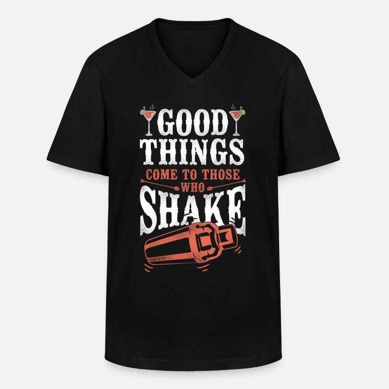 Bartender Mixologist Good Things - Men's V-Neck T-Shirt - black