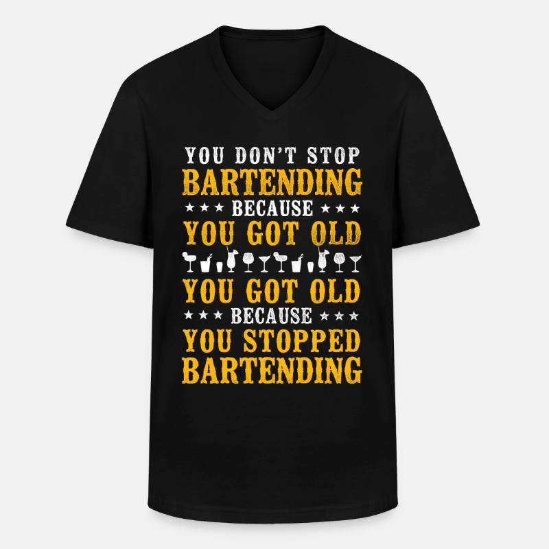 Bartender Mixologist Retired You - Männer-T-Shirt mit V-Ausschnitt - Schwarz