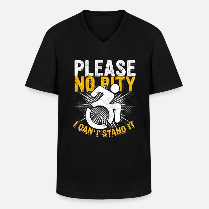 Rollstuhlfahrer Rollifahrer - Männer-T-Shirt mit V-Ausschnitt - Schwarz