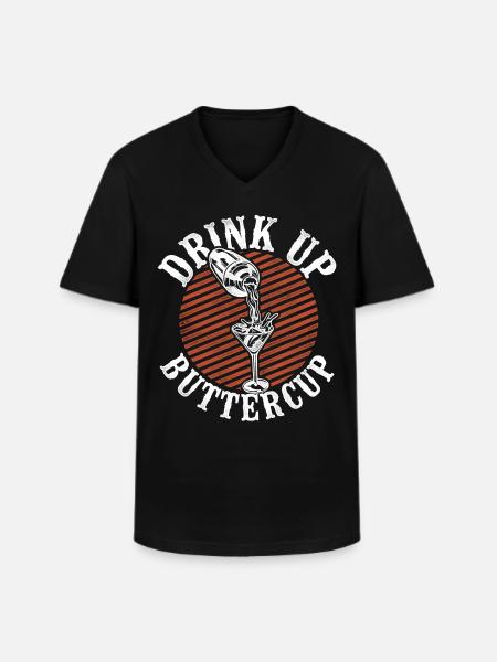 Bartender Mixologist Drink Up - Men's V-Neck T-Shirt - black