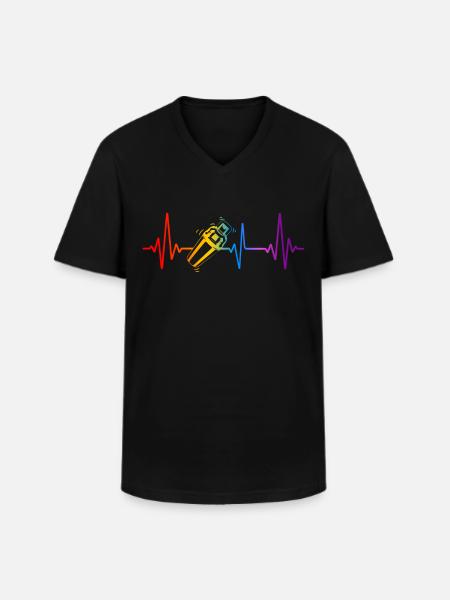 Bartender Mixologist Heartbeat - Männer-T-Shirt mit V-Ausschnitt - Schwarz