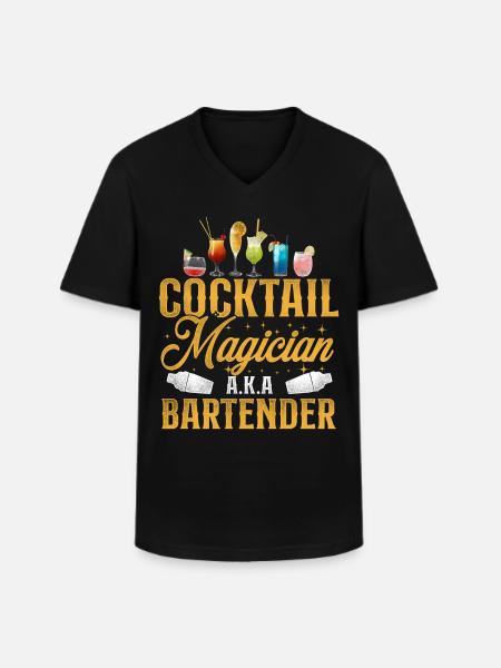 Bartender Mixologist Cocktail - Men's V-Neck T-Shirt - black