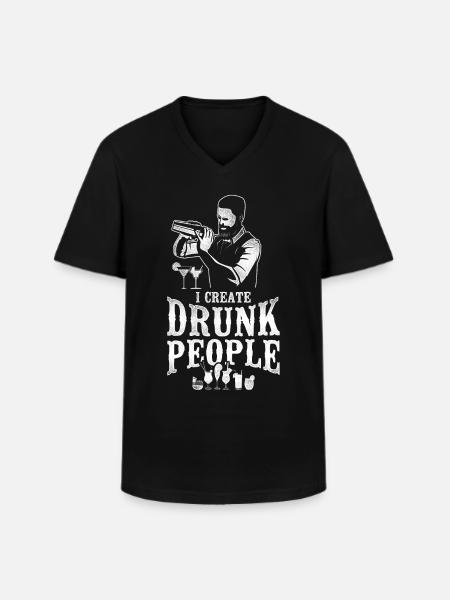 Bartender Mixologist I Create - Männer-T-Shirt mit V-Ausschnitt - Schwarz
