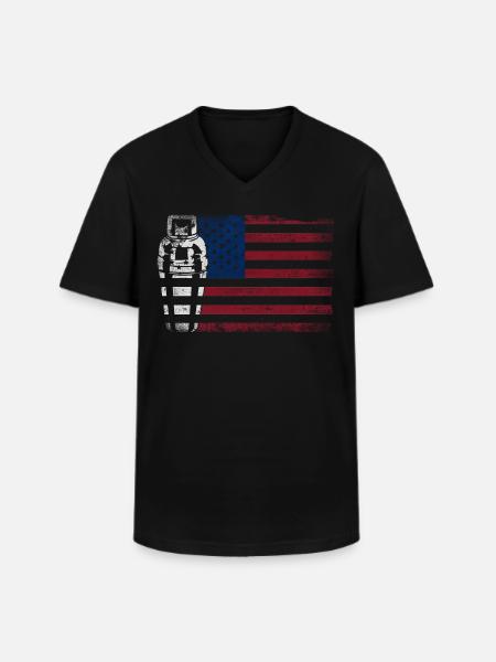 Bartender Mixologist American Flag - Men's V-Neck T-Shirt - black