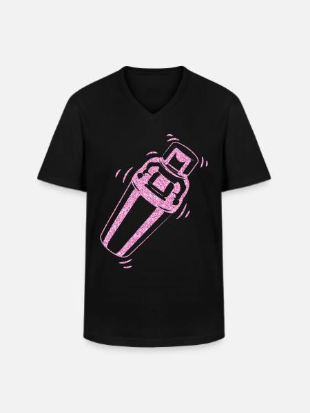 Bartender Mixologist Shaker - Men's V-Neck T-Shirt - black