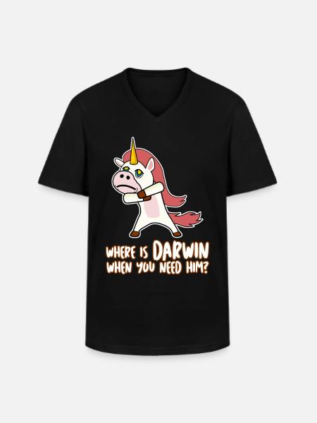 Darwinism Misanthrope Darwin Award - Men's V-Neck T-Shirt - black