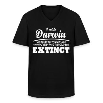 Prix Darwin Darwinisme Misanthrope - T-shirt col V Homme - noir - Devant - AI Model Male 178 dark (178cm)