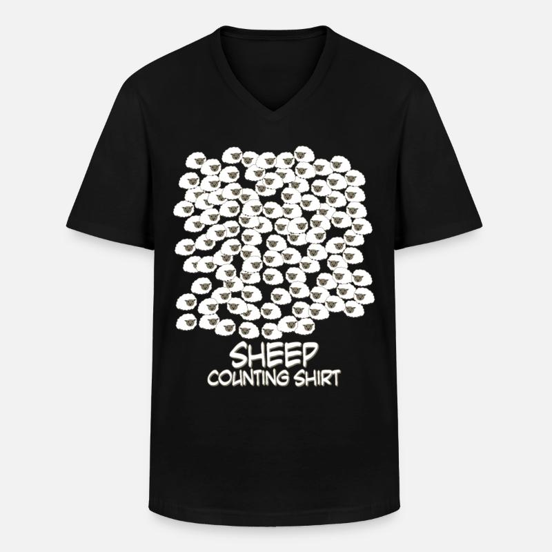 Counting Sheep - Männer-T-Shirt mit V-Ausschnitt - Schwarz