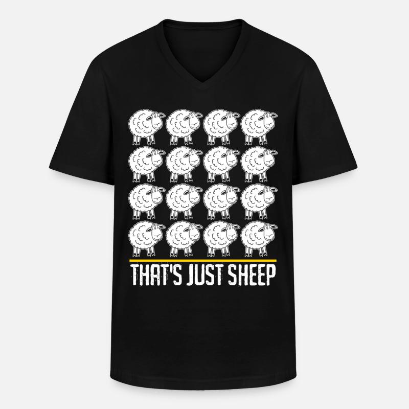 Many Sheep - Männer-T-Shirt mit V-Ausschnitt - Schwarz