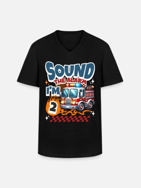2e anniversaire des pompiers - T-shirt col V Homme - noir