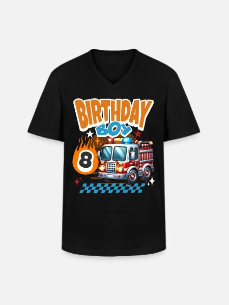 8e anniversaire des pompiers - T-shirt col V Homme - noir