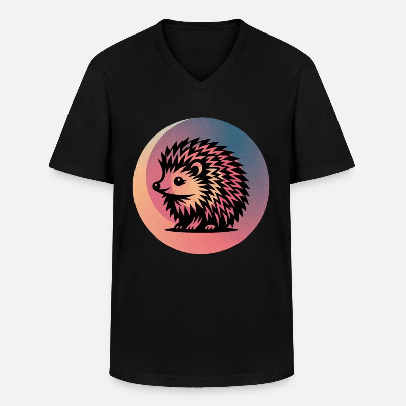 Igel - Männer-T-Shirt mit V-Ausschnitt - Schwarz