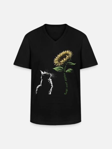 Best Cat Sister Ever - Men's V-Neck T-Shirt - black