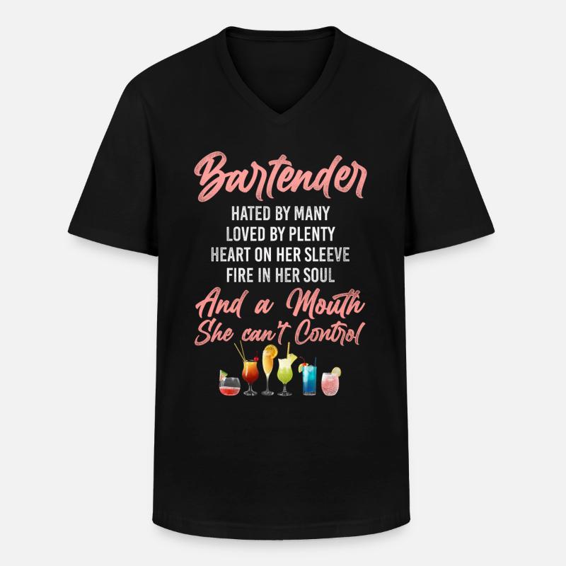 Bartender Mixologist Bartender - Men's V-Neck T-Shirt - black