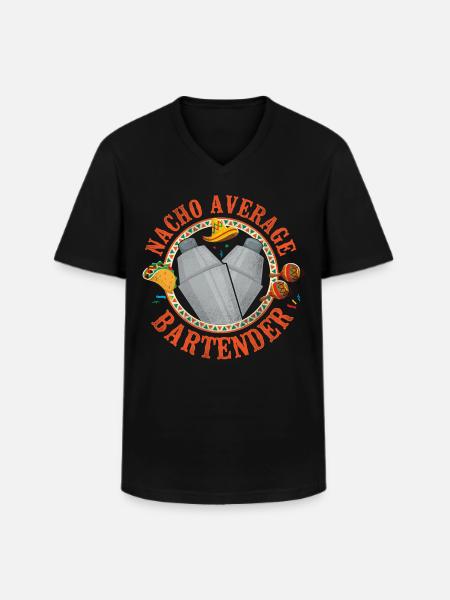 Bartender Mixologist Nacho Average - Men's V-Neck T-Shirt - black