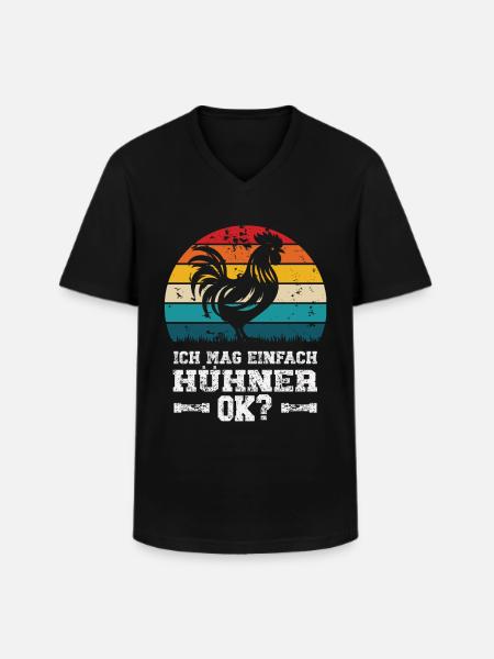 I like chickens - Men's V-Neck T-Shirt - black
