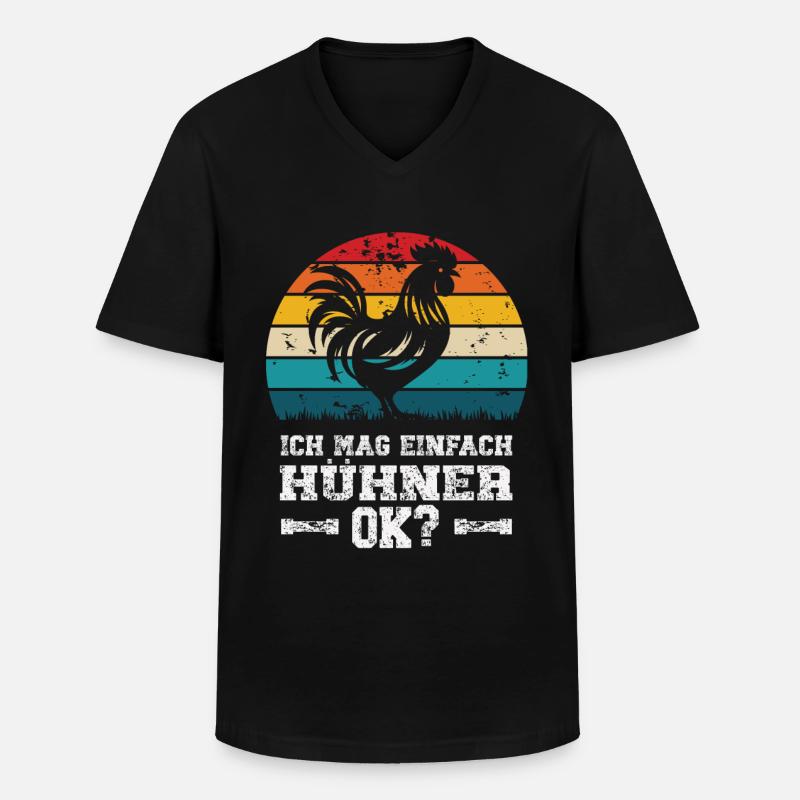 Ich mag Hühner - Männer-T-Shirt mit V-Ausschnitt - Schwarz