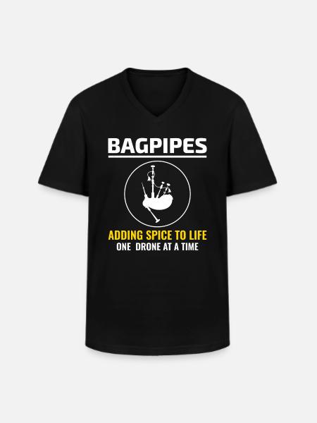 Bagpipe Player Instrument Scottish Scotland Music - Men's V-Neck T-Shirt - black