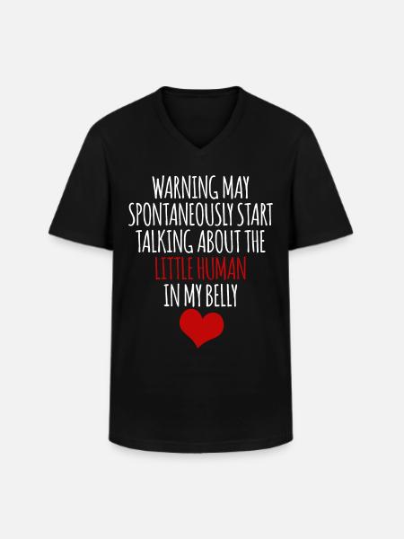 Grossesse Bébé Mère Cœur Enceinte - T-shirt col V Homme - noir