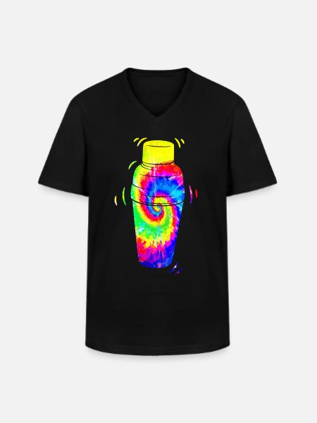 Barman Mixologue Tie Dye - T-shirt col V Homme - noir