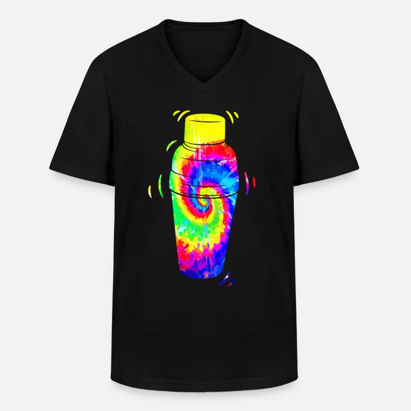 Bartender Mixologist Tie Dye - Männer-T-Shirt mit V-Ausschnitt - Schwarz