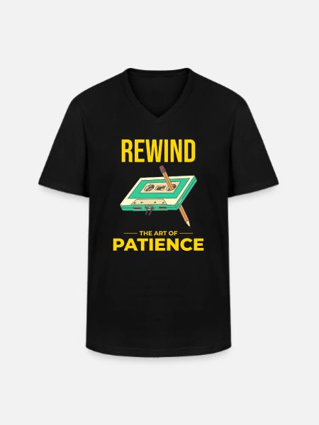 Kassettebånd Tilbagespoling 80'erne Nostalgi Retro 1980'erne - Klassisk herre T-shirt med V-udskæring - sort