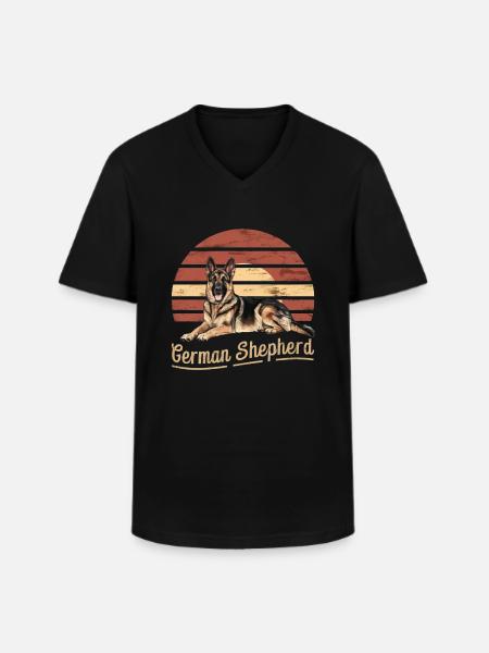 German Shepherd - Men's V-Neck T-Shirt - black