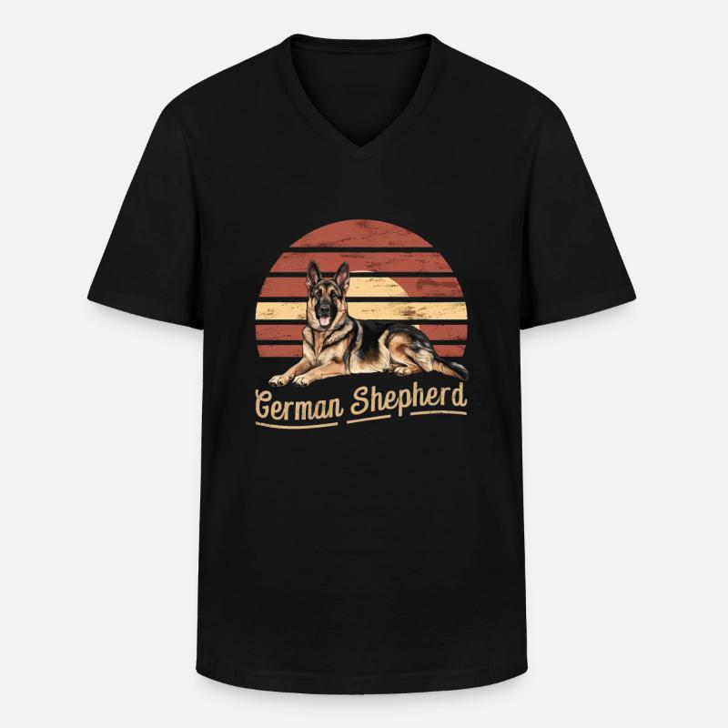 German Shepherd - Männer-T-Shirt mit V-Ausschnitt - Schwarz
