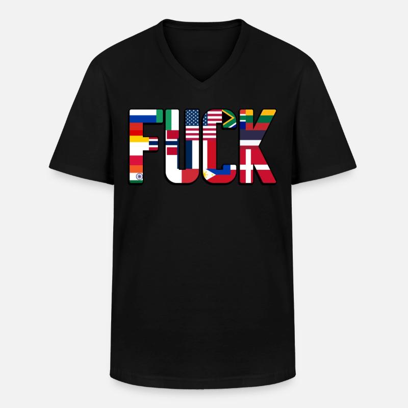 Curse Words Grumpy - Männer-T-Shirt mit V-Ausschnitt - Schwarz