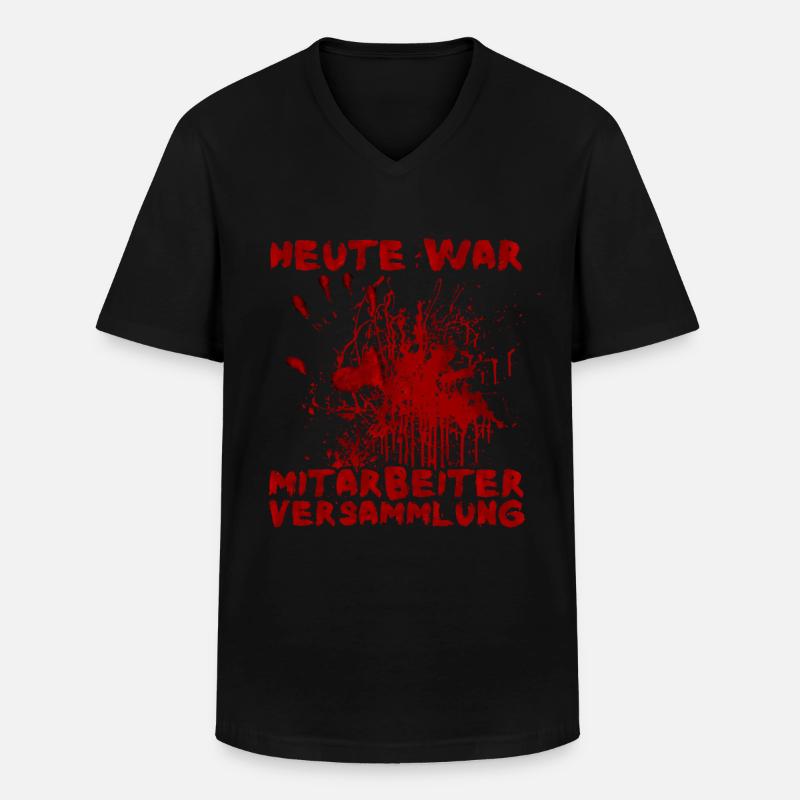 Heute war Mitarbeiterversammlung Halloween Spruch - Männer-T-Shirt mit V-Ausschnitt - Schwarz