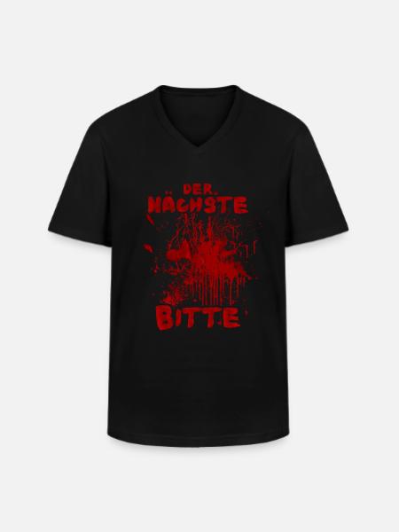 Next Please - Funny Halloween Saying - Men's V-Neck T-Shirt - black