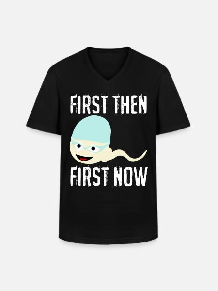 Triathlon Swimmer Swimming Sperm - Men's V-Neck T-Shirt - black
