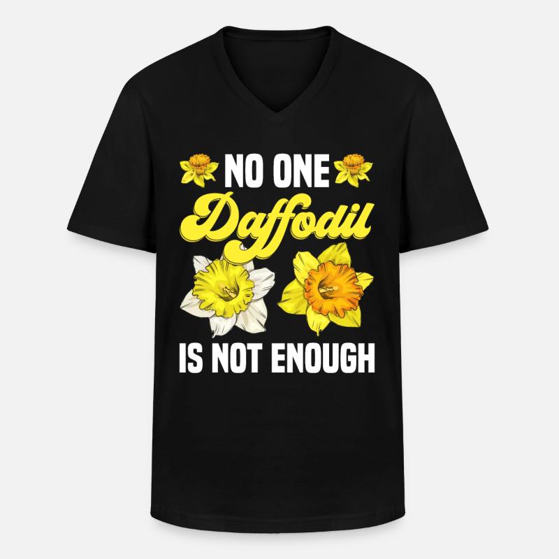 Jonquilles Fleur Jonquille Jonquille - T-shirt col V Homme - noir