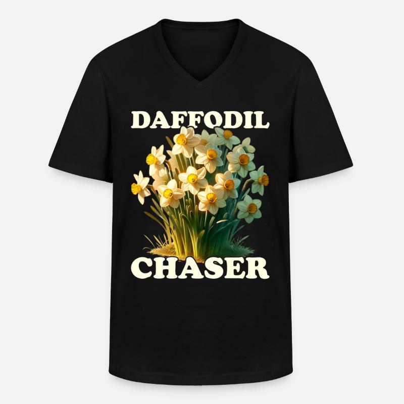 Daffodils Flower Daffodil Daffodils - Men's V-Neck T-Shirt - black
