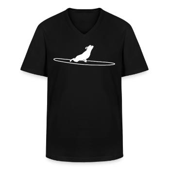Planche de SUP Stand up Paddle Planches pour chiens - T-shirt col V Homme - noir - Devant - AI Model Male 178 dark (178cm)