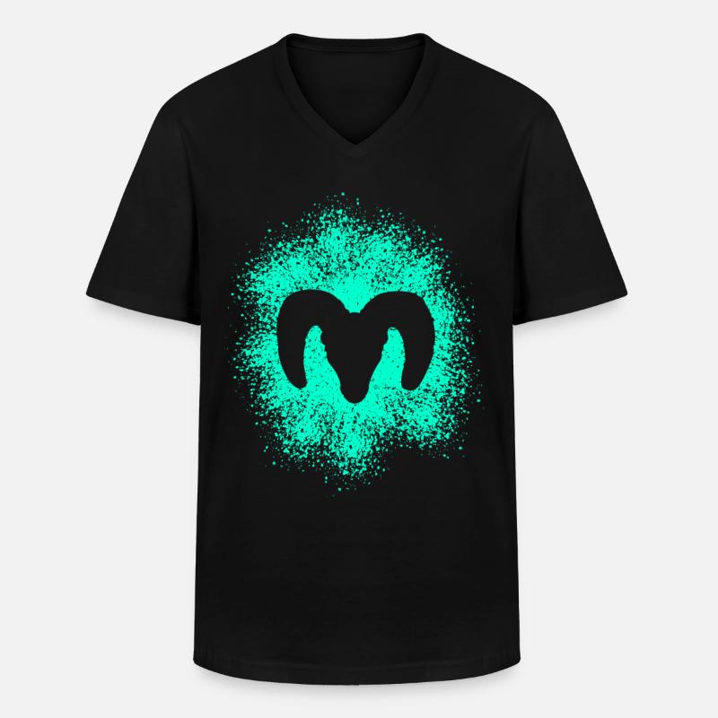 Dickhornschaf - Männer-T-Shirt mit V-Ausschnitt - Schwarz
