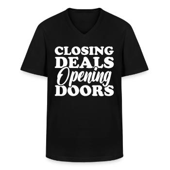 Immobilienmakler Haus Makler Hausmakler Immobilien - Männer-T-Shirt mit V-Ausschnitt - Schwarz - Vorne - AI Model Male 178 dark (178cm)