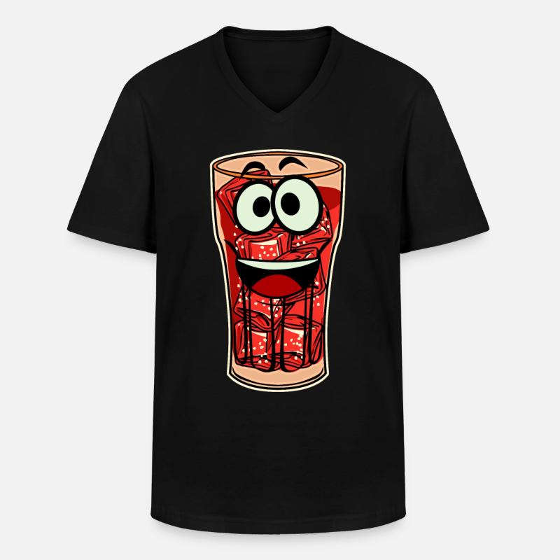 Cola Softdrinks Softdrink Lemonade - Männer-T-Shirt mit V-Ausschnitt - Schwarz