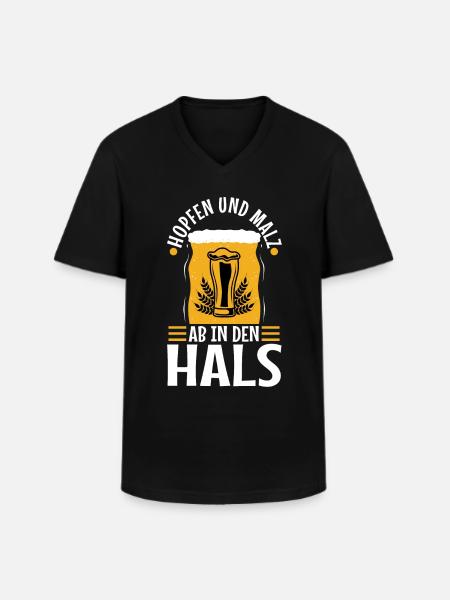 Houblon et malt - T-shirt col V Homme - noir