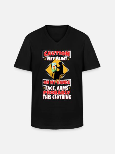 Wet paint - Men's V-Neck T-Shirt - black